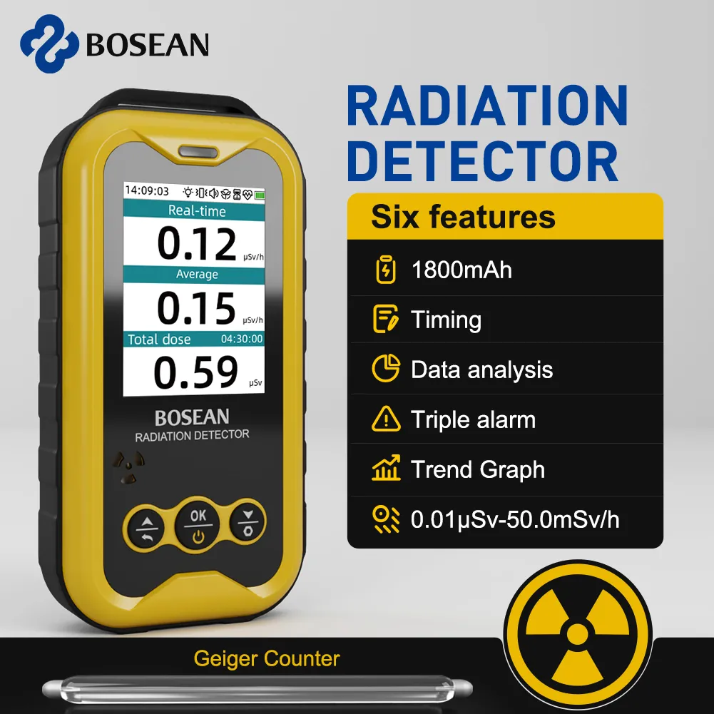 Counter Nuclear Radiation Detector,Portable Handheld X-ray,Y-ray, β-ray Rechargeable Radiation Monitor Meter
