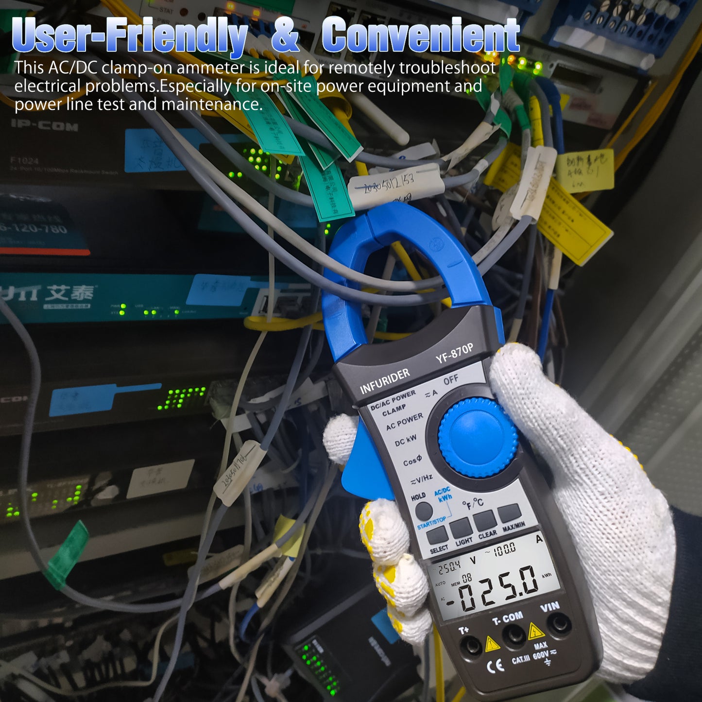 BTMETER BT-870P Clamp Active Reactive Power Meter AC DC 999.9A - btmeter-store