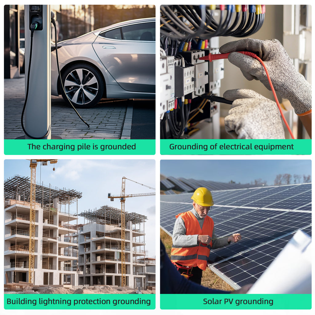 BT-T0-DY4100-2-B Multifunctional Earth Resistance Tester Solar Voltage Detection Data Hold Function Portable Design
