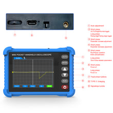 Load image into Gallery viewer, HOLDPEAK HP-250K Mini Oscilloscope - Portable Handheld Tablet Oscilloscope with 250kHz, 2.8&#39;&#39; Screen
