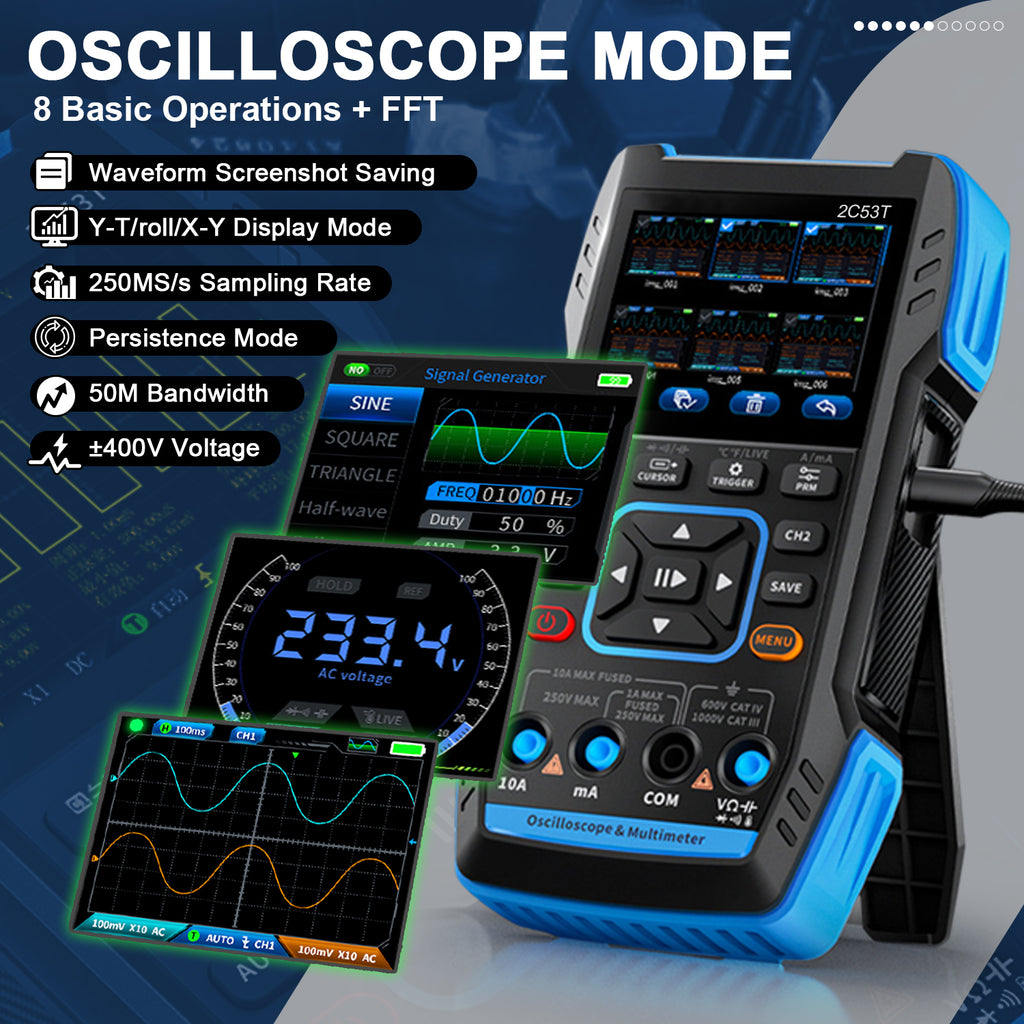 BT-T7-2C53T-B 50MHz bandwidth oscilloscope + auto-ranging multimeter + 3V signal generator