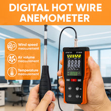 Load image into Gallery viewer, BT-9000F A6 High-Precision Handheld Thermosensitive Anemometer with Retractable Probe Features CFM/CMM/m/s Unit Switching and LCD Backlight Air Conditioning Ventilation Testing