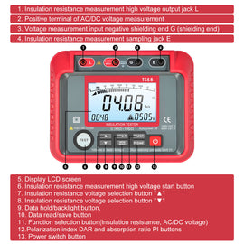 BTMETER BT-T0-TS58 0.1MΩ~20GΩ Digital Insulation Resistance Tester ACV DCV 10-600V - btmeter-store
