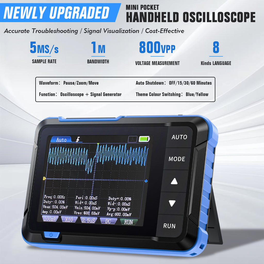 BT-DSO153-B Handheld Digital Oscilloscope 1 MHz bandwidth 5 MS/s sampling rate With signal generator