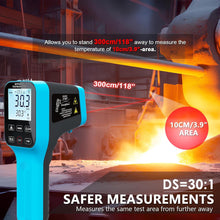 Load image into Gallery viewer, BT-1600B-APP Smart Infrared Thermometer – Non-Contact Laser Temperature Gun with Bluetooth Connectivity, Adjustable Emissivity, -50°C to 1600°C Range, and Mobile App Integration for Remote Monitoring