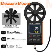 画像をギャラリービューアに読み込む, BESTMETER BT-6000GH-C Rechargable Anemometer Handheld Air Flow Meter, Touch Button Anemometer CFM Meter