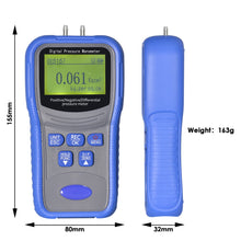 Carregar imagem no visualizador da galeria, BT-T9-TM510 Portable Differential Pressure Gauge 9V Battery Powered Quick Connectors Suitable for HVAC and Environmental Monitoring