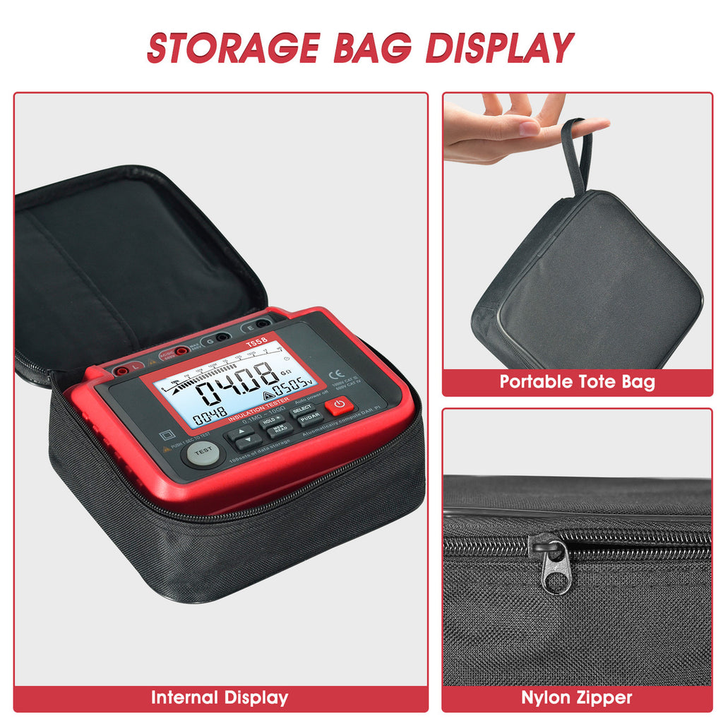 BTMETER BT-T0-TS58 0.1MΩ~20GΩ Digital Insulation Resistance Tester ACV DCV 10-600V - btmeter-store