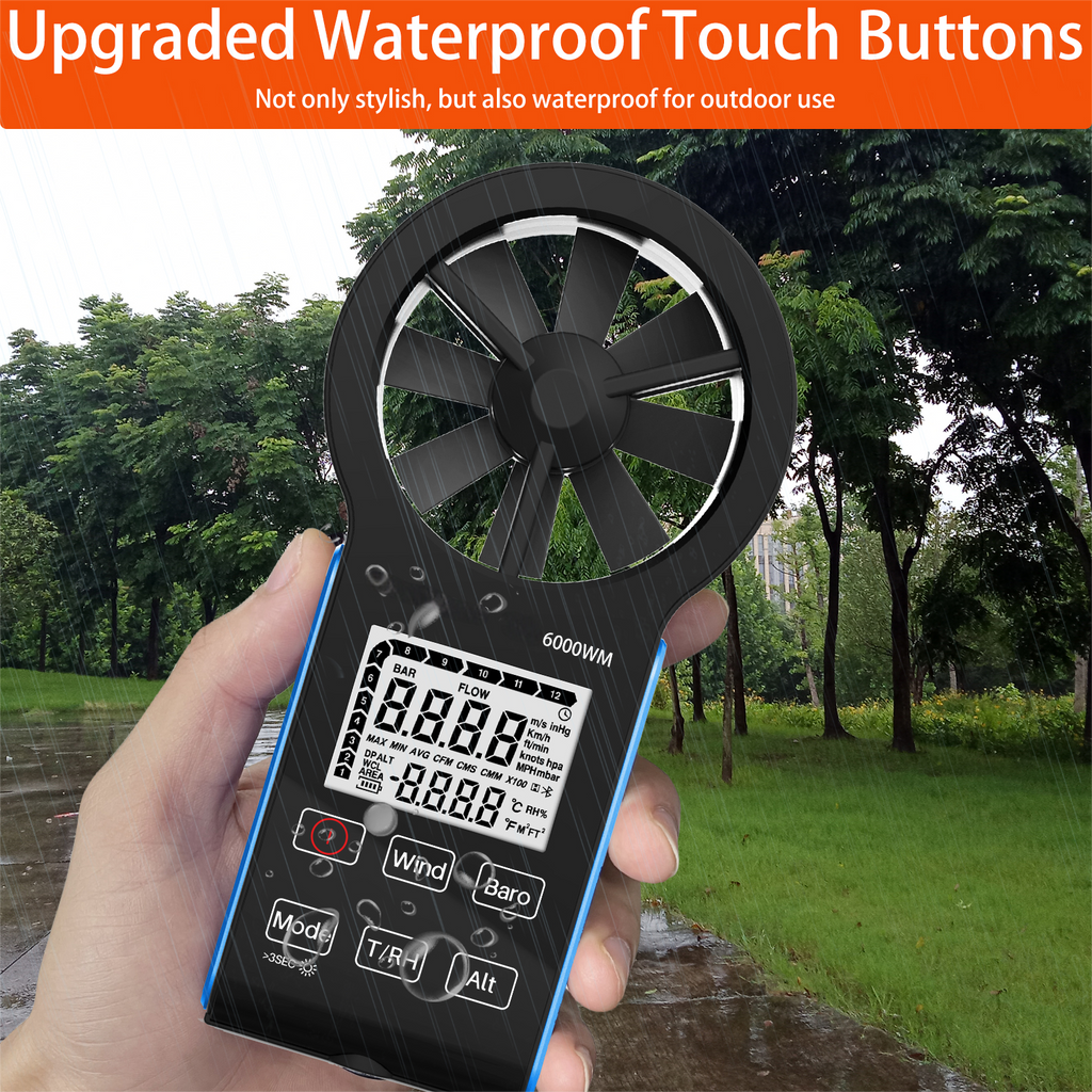 BTMETER BT-6000WM Portable Wind Speed Measurement; Atmospheric Pressure Measurement Anemometer Meteorological Instruments