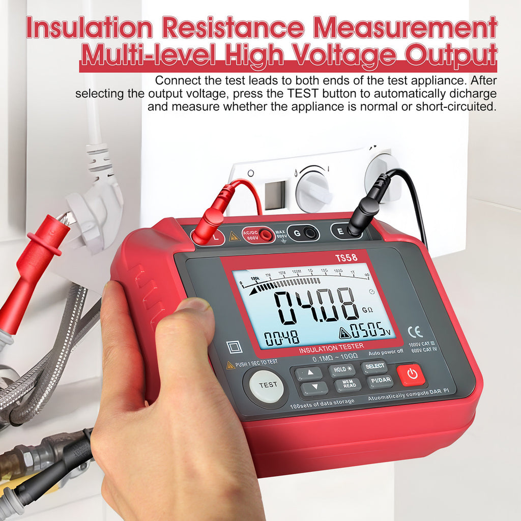 BTMETER BT-T0-TS58 0.1MΩ~20GΩ Digital Insulation Resistance Tester ACV DCV 10-600V - btmeter-store
