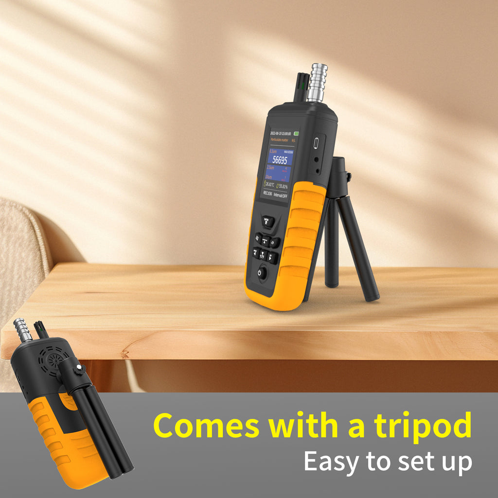 TC-8100+ PM2.5 Detector – 6-Channel Particle Counter with 0.3~10μm, PM2.5/PM10, Temperature & Humidity, 999 Data Logs, 3.2" TFT Display, Rechargeable Battery