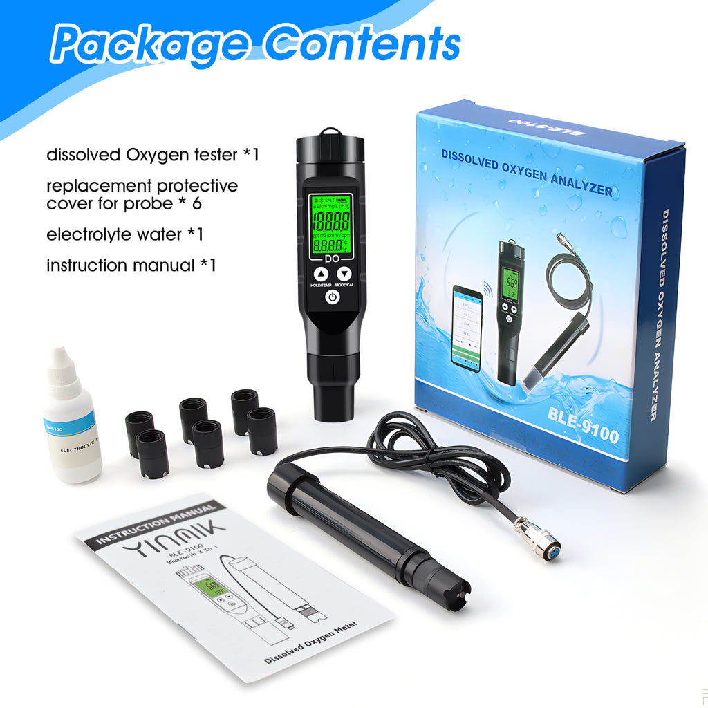BT-BLE-9100 Portable High-Precision Dissolved Oxygen Meter  Quick Response · Auto Calibration · Dual Temperature Units