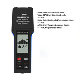 BESTMETER BT-5000H Wall Metal/Timber/Electrified AC Firewire 3-in-1 DetectorWall Metal/Timber/Electrified AC Firewire 3-in-1 Detector