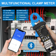 이미지를 갤러리 뷰어에 로드 , BT-7200S-APP Smart Bluetooth Clamp Multimeter - 6000-count true RMS AC/DC clamp meter with APP remote monitoring, capable of measuring voltage/current/resistance/capacitance/frequency/temperature/NCV non-contact voltage measurement.