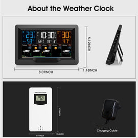 BT-T7-FJ3390TY-EU Smart WiFi Weather Station Indoor/Outdoor Thermometer and Hygrometer With Barometric Pressure and Wind Speed Monitoring Multi-Sensor Support