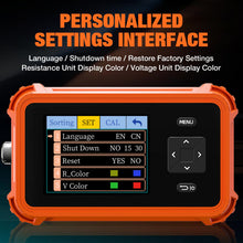 Cargar imagen en el visor de la galería, BT-T9-PBRM Precision Battery Internal Resistance Tester｜1kHz AC Method｜Four-Wire Kelvin Clamp｜0.5% High Accuracy｜0-100Ω/±110V Dual Measurement｜Type-C Charging Portable Model
