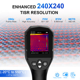 YXI96 Portable Infrared Thermal Imager 96×96 Vanadium Oxide Detector Temperature Range: -20°C to 550°C Frame Rate: 25Hz 9-Hour Extended Battery Life