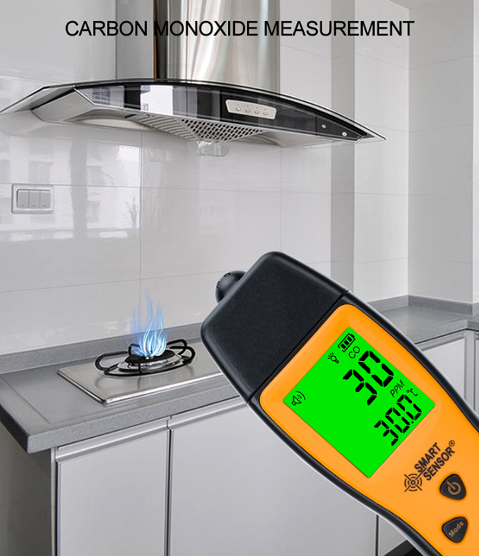 BT-T0-AS8700A High-Precision Carbon Monoxide Detector Range: 0–1000 ppm 200 ppm automatic alarm Data hold function Portable CO concentration monitoring