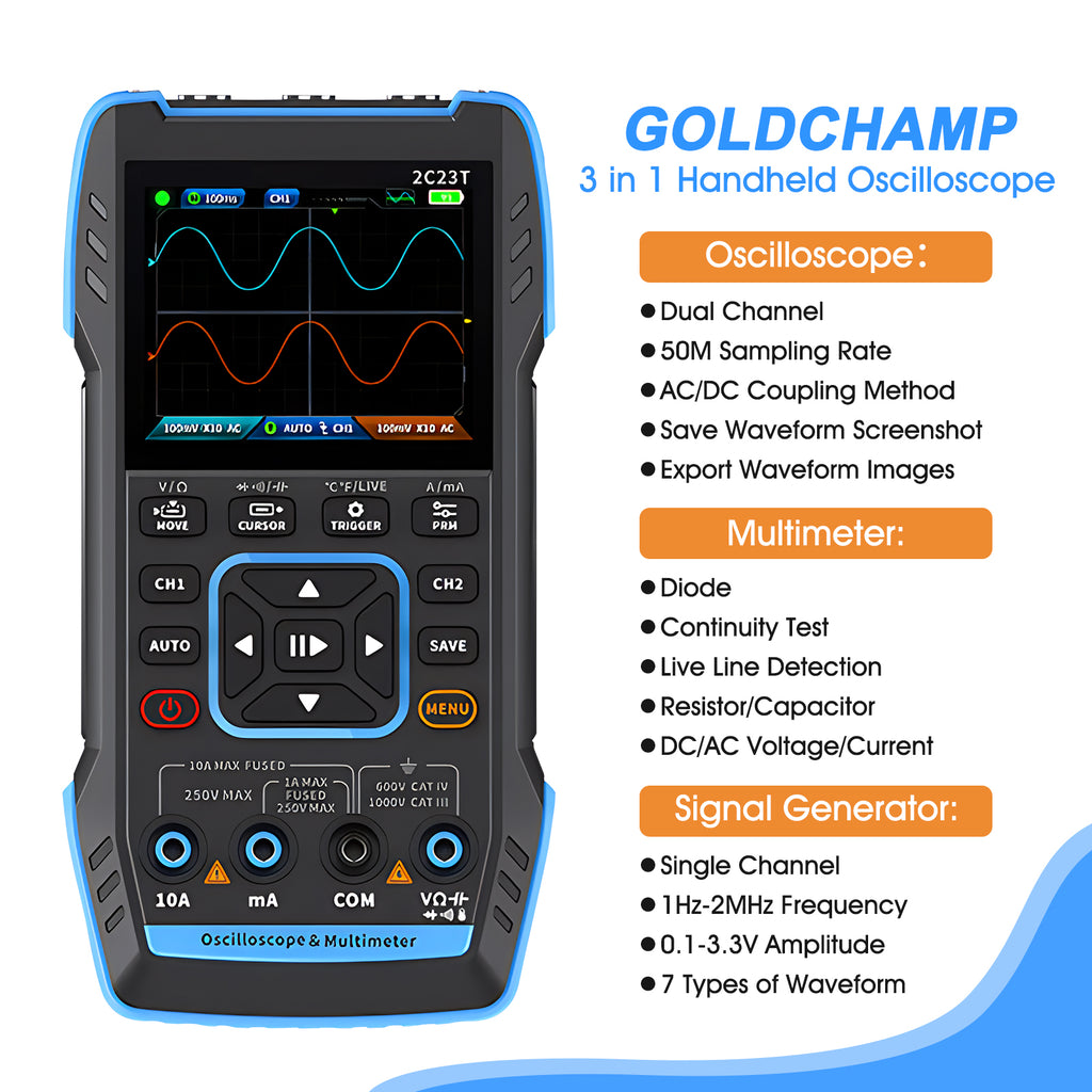 BT-T7-2C23T-A Handheld Digital Oscilloscope Multimeter 3-in-1