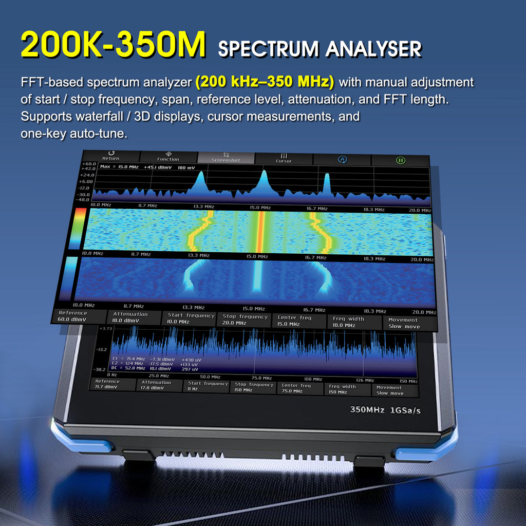BT-DPOS350P 7-inch IPS Touchscreen Portable Electrical Signal Meter - Dual Probe/Multi-Language Support/8000mAh Long Battery Life/Air-Cooled Heat Dissipation