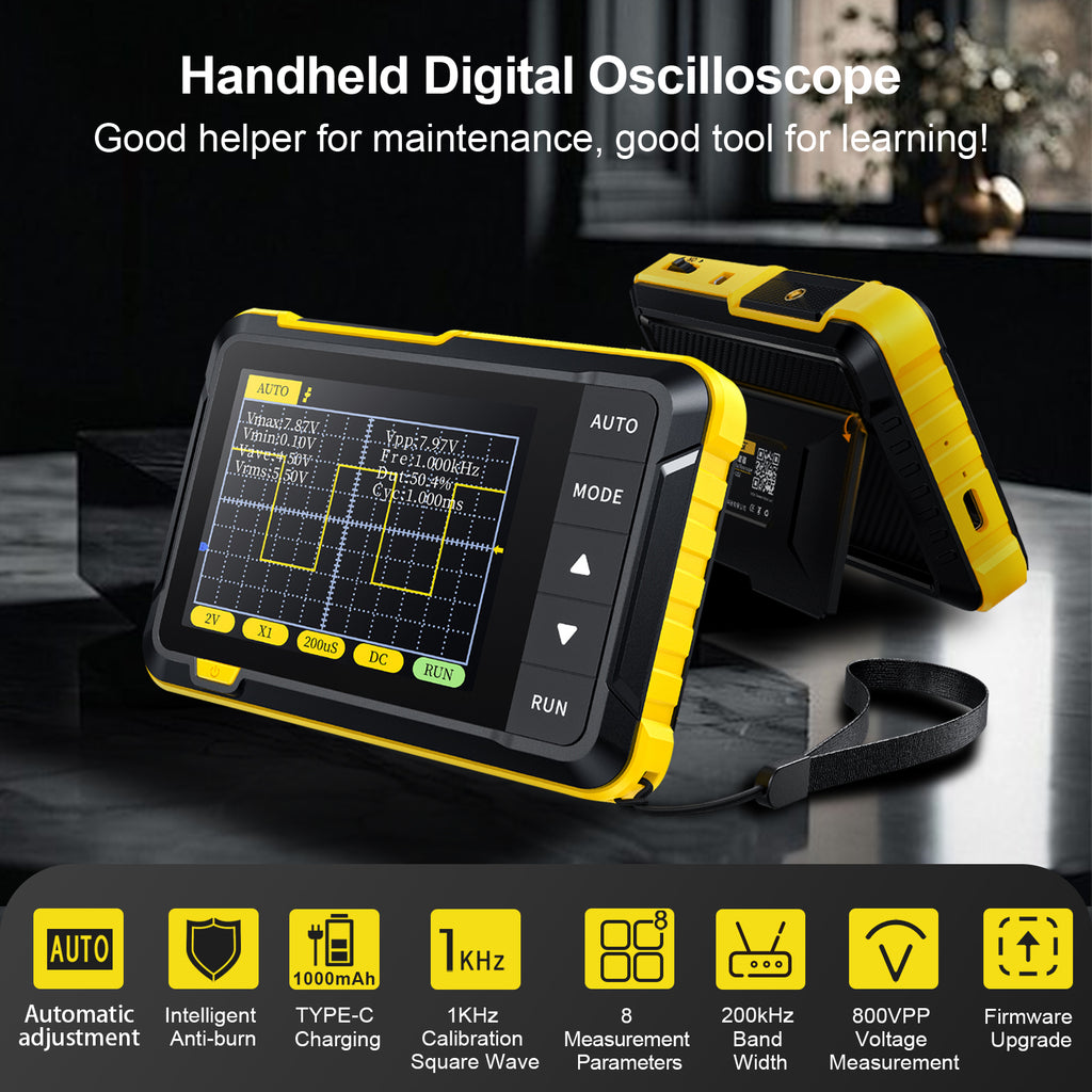BT-DSO152-B Handheld Oscilloscope Features built-in 1kHz calibration and signal generator Powered by lithium battery