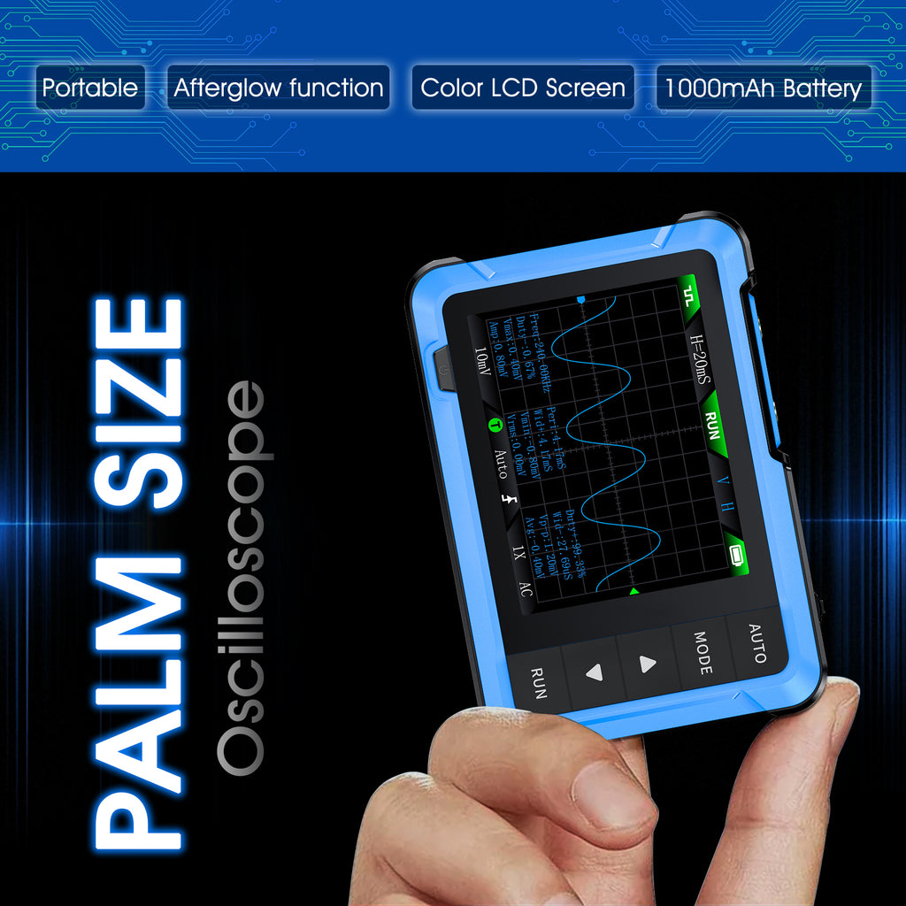 BT-T7-DSO510 Portable Dual-Function Oscilloscope 10MHz bandwidth, 48MSa/s sampling rate Built-in multi-waveform signal generator 2.8-inch colour display