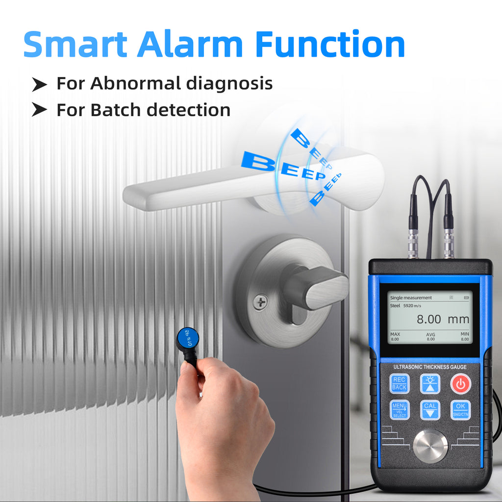 BT-130D Ultrasonic Thickness Gauge High precision 1.0–350mm range 0.01mm resolution 100-group data storage