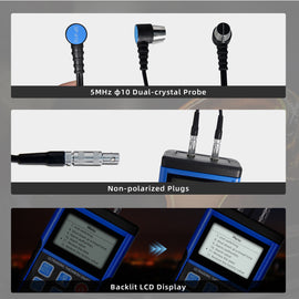 BT-130D Ultrasonic Thickness Gauge High precision 1.0–350mm range 0.01mm resolution 100-group data storage