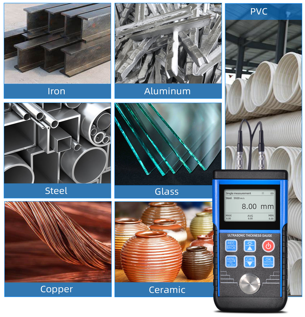 BT-130D Ultrasonic Thickness Gauge High precision 1.0–350mm range 0.01mm resolution 100-group data storage