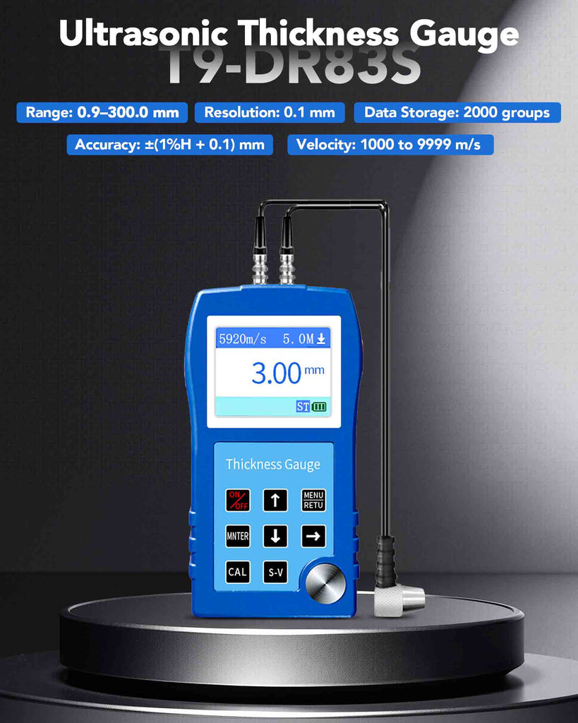 HP-T9-DR83S High-Precision Ultrasonic Thickness Gauge 0.9–300mm Colour Screen Portable Standard/Microcrystalline/High-Temperature Probes Optional