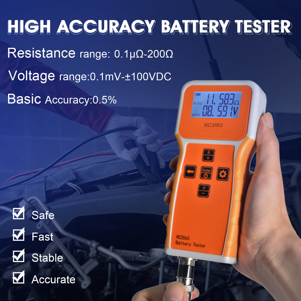 BT-T9-RC3563-B High-Precision Battery Internal Resistance Tester 1μΩ to 200Ω / 0.1mV to 100V Handheld Resistance Voltmeter