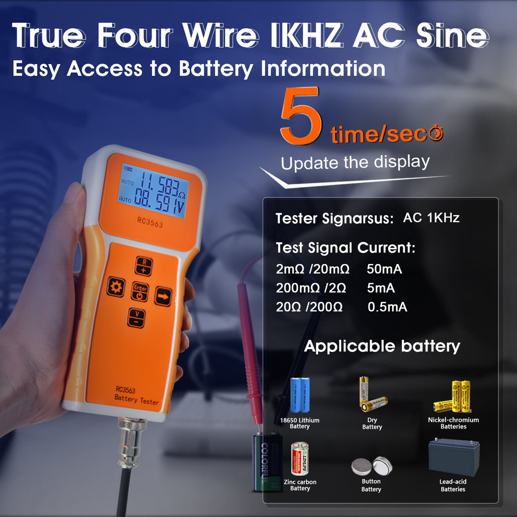 BT-T9-RC3563-B High-Precision Battery Internal Resistance Tester 1μΩ to 200Ω / 0.1mV to 100V Handheld Resistance Voltmeter