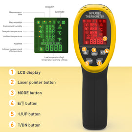 BTMETER BT-985E Infrared Thermometer -58℉~1472℉ (-50℃~800℃) - btmeter-store
