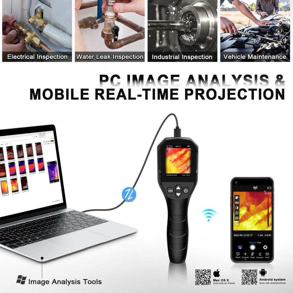 BT-YXI96Pro Professional-Grade No-Focus Handheld Thermal Imager | 96×96 High-Sensitivity Infrared Sensor | Center/Highest/Lowest Three-Point Temperature Measurement | IP54 Protection Rating | 9-Hour Extended Battery Life