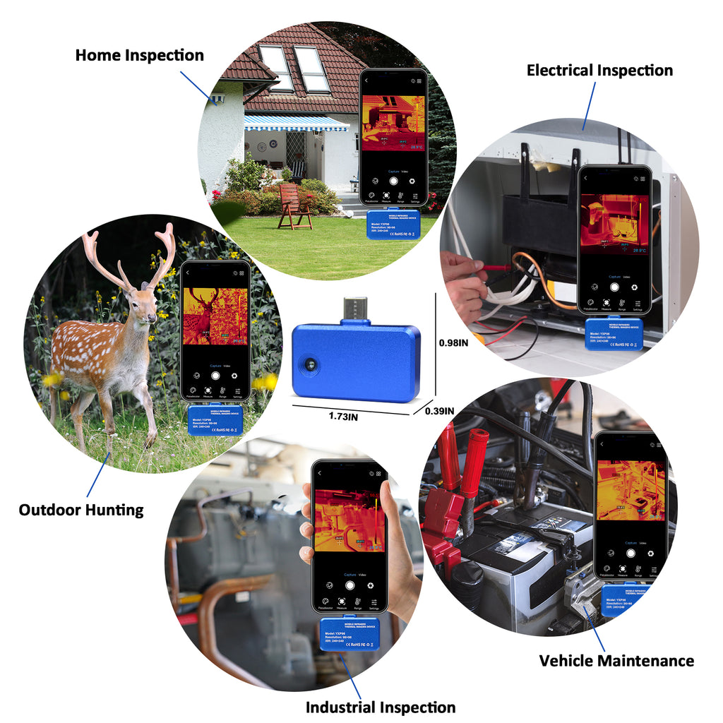 YXP96 High-Resolution Miniature Thermal Imager | 96×96 Infrared Pixels | No-Focus 50° Wide-Angle | Industrial-Grade Accurate Temperature Measurement (-20~550°C)