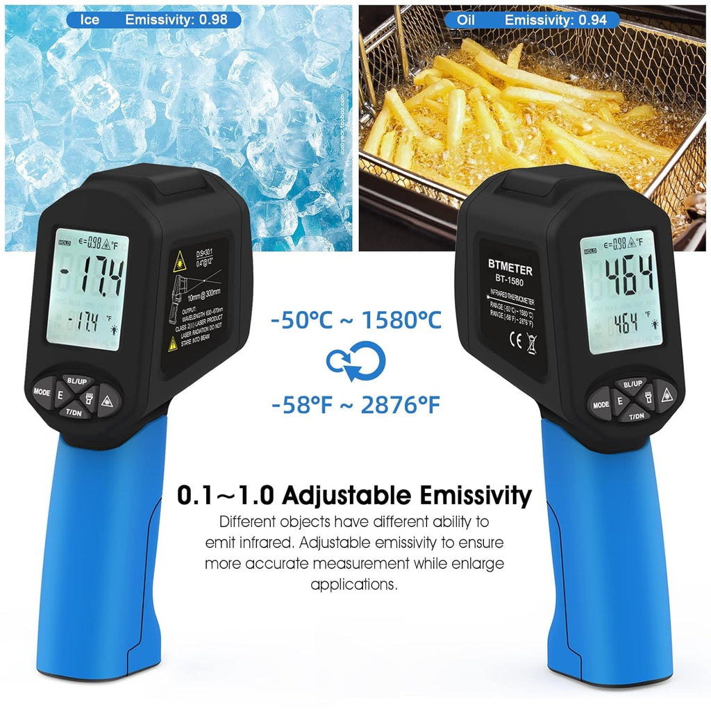 BTMETER BT - 1580 Infrared Temperature - 58°F to 2876°F DS 30:1 - btmeter - store