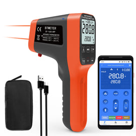 BTMETER BT-1600-APP Waterproof Infrared Thermometer 30:1, Touchscreen Laser Thermometer, Connct the Phone - btmeter-store