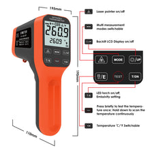 Load image into Gallery viewer, BTMETER BT-1600-APP Waterproof Infrared Thermometer 30:1, Touchscreen Laser Thermometer, Connct the Phone - btmeter-store