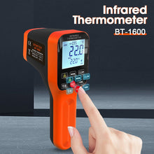 Cargar imagen en el visor de la galería, BTMETER BT-1600 Waterproof Infrared Thermometer 30:1, Touchscreen Laser Thermometer - btmeter-store