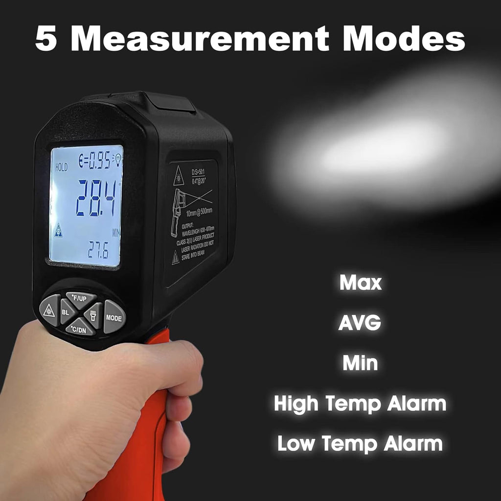 BTMETER BT - 1880 Infrared Thermometer Temperature - 58°F to 3416°F, D:S=50:1 - btmeter - store