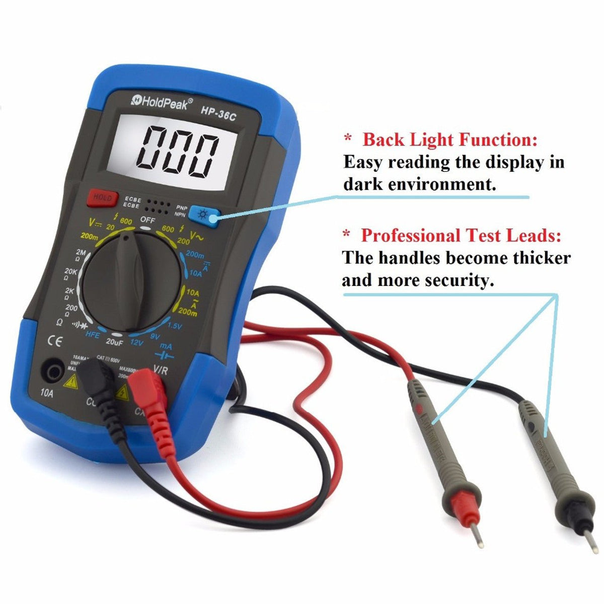 BTMETER BT-36C Multimeter,4000 Counts Digital Multimeter with Ohm Volt ...