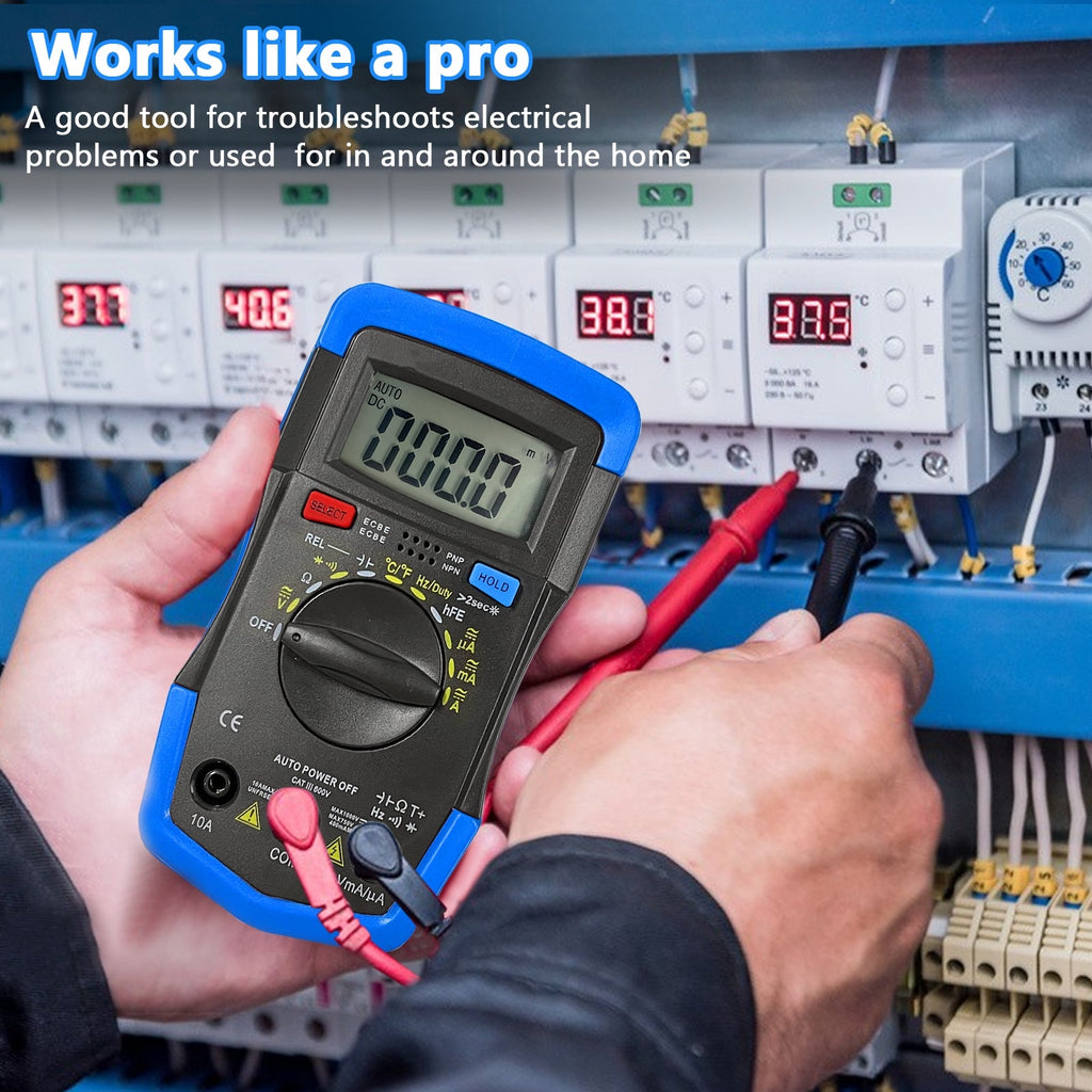 BTMETER BT-36K Digital Multimeter 4000 Counts Auto Ranging AC/DC Current,AC/DC Voltage,Resistance Diodes and fFE with Backlit LCD - btmeter-store