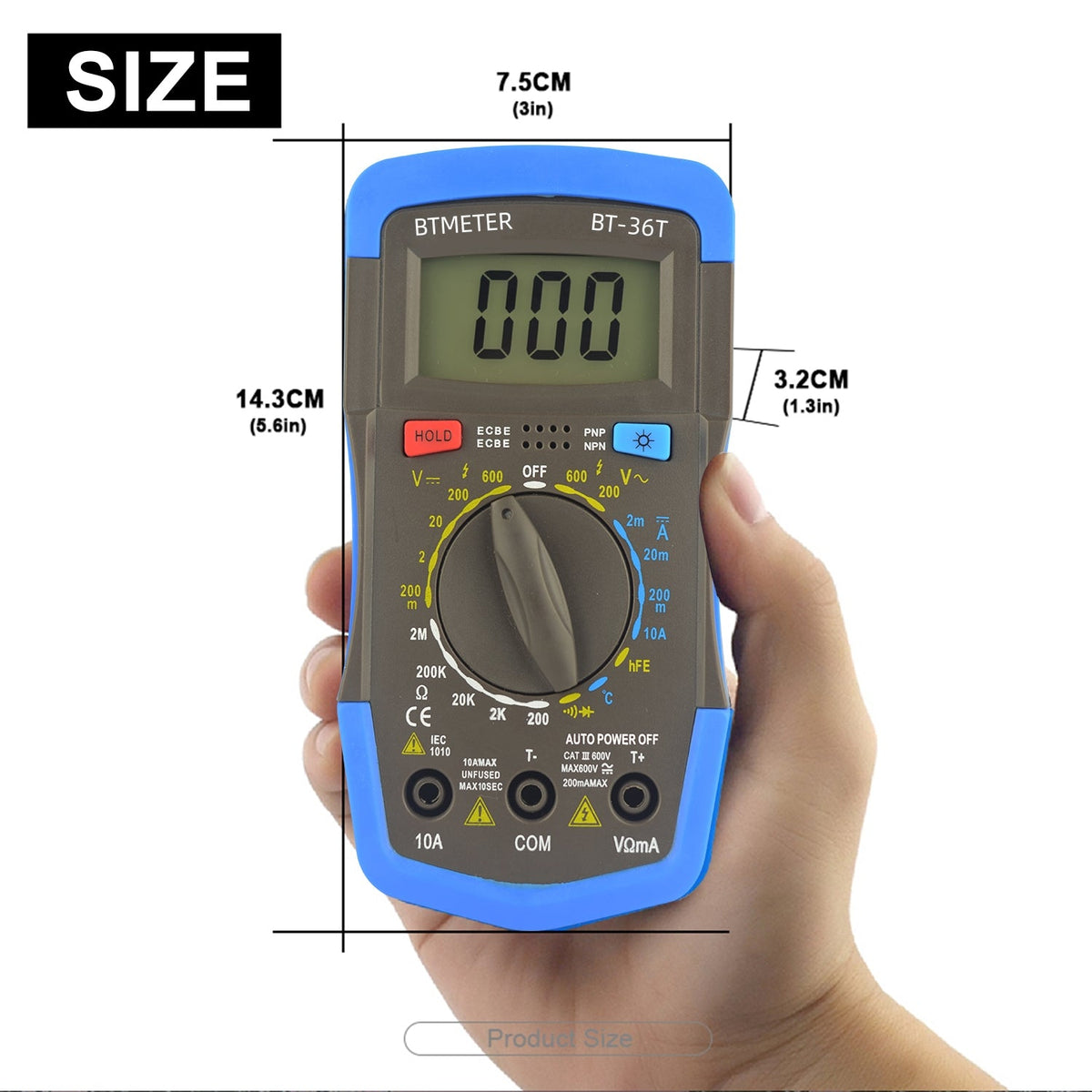 BTMETER BT-36T Multimeter, manueller Bereich, digitaler Tester