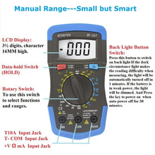 Load image into Gallery viewer, BTMETER BT-36T Multimeter Manual Range Digital Tester - btmeter-store