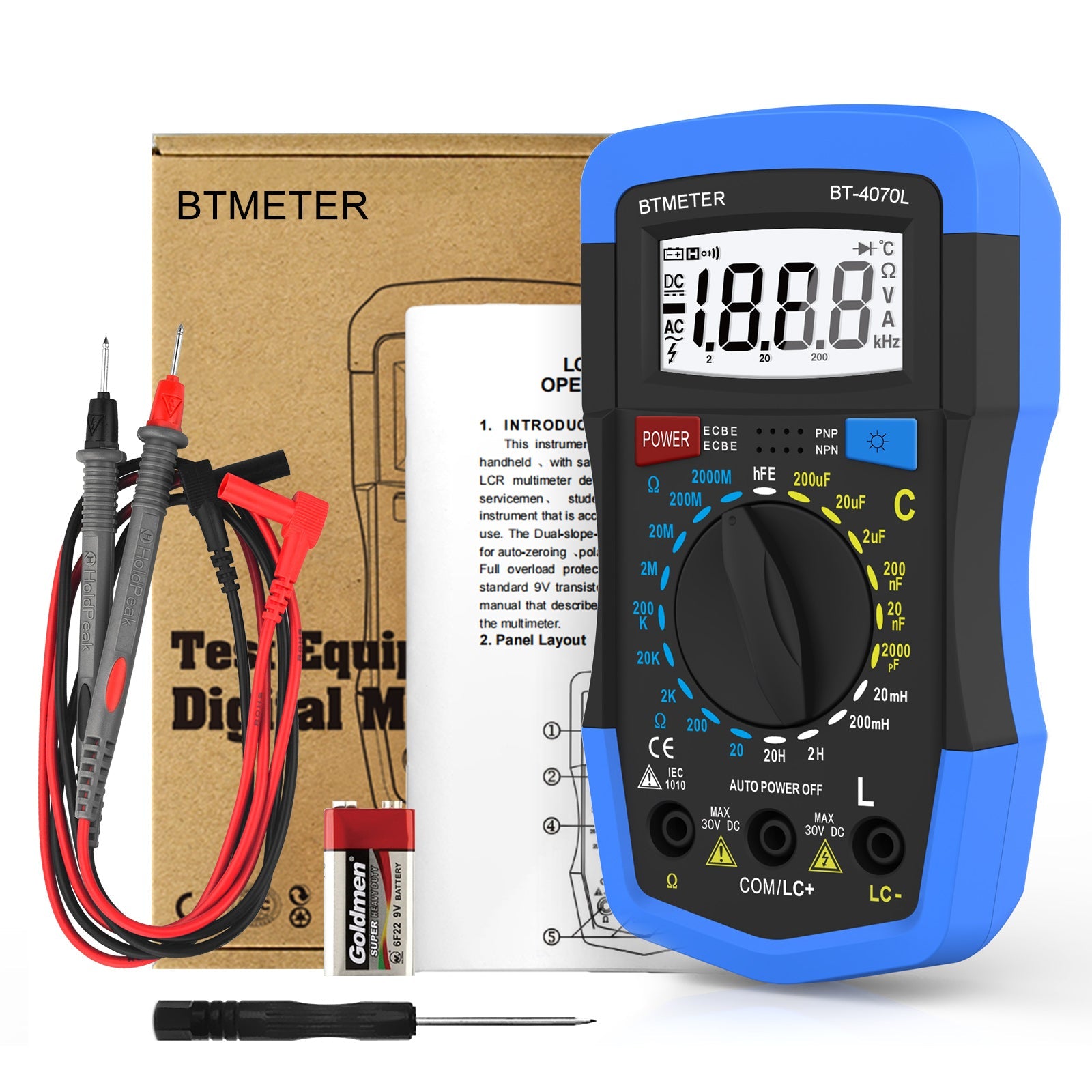 BTMETER BT-4070L Capacitance Multimeter Digital Inductance LCD Meter