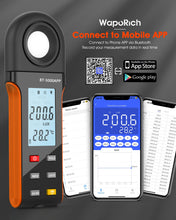 Load image into Gallery viewer, BTMETER BT - 5000APP Illuminance Light Meter with Bluetooth, Digital Lux Foot Candles Meter 0.1~400,000 Lux with 270º Rotating Sensor - btmeter - store