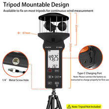 画像をギャラリービューアに読み込む, BTMETER BT - 5000G Rechargeable Handheld Wind Speed Meter, Touch Buttons for Shooting, Sailing, Surfing, Drone - btmeter - store