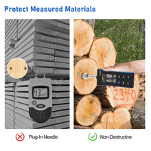 Load image into Gallery viewer, BTMETER BT-5000T Pinless Wood Moisture Meter, Non-Destructive Moisture Meter for Wood, Concrete, Floors, Walls, Measuring Depth 20-40mm Digital Moisture Meter with Masonry-Spherical Sensor - btmeter-store