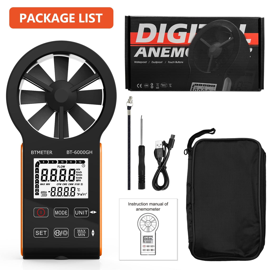 Portable Animometer Digital Anemometer Handheld Wind Speed Meter for Measuring Wind Speed ...