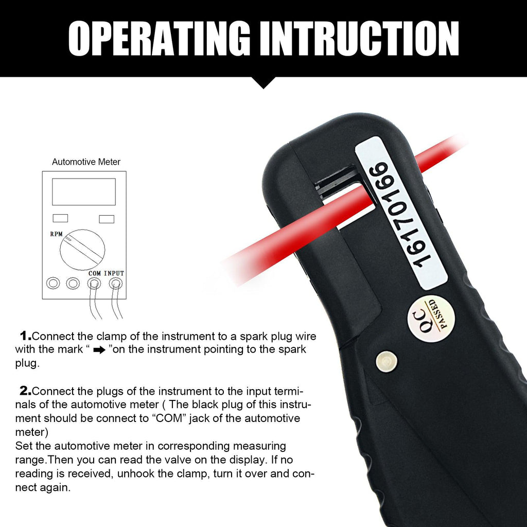 BTMETER BT - 705A Signal Pick - up Inductive Clamp Lead, Measure Tach Range 600 RPM ~ 12000 RPM - btmeter - store